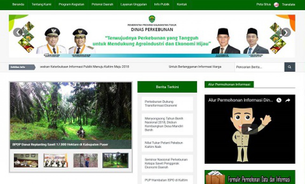 Website Disbun 5 Besar Nasional